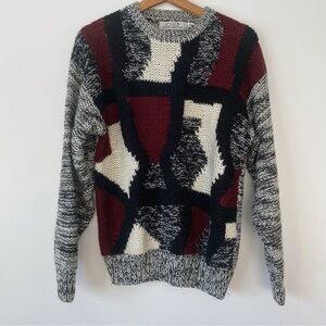 Vintage 90s Club International Color Block Grandpa Sweater